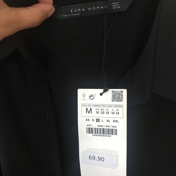 Zara belted tunic dress in Black. New with tags. - Picture 2 of 3